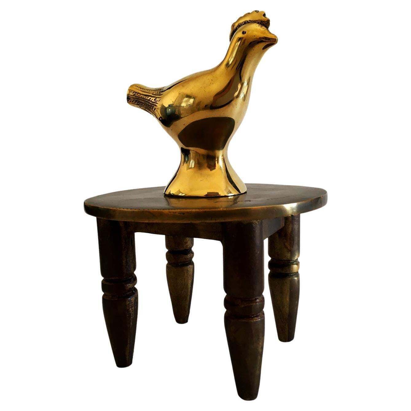 Italy 1982 Post Modern Abstract Bronze Sculpture Lucky Charm By Concetto Pozzati