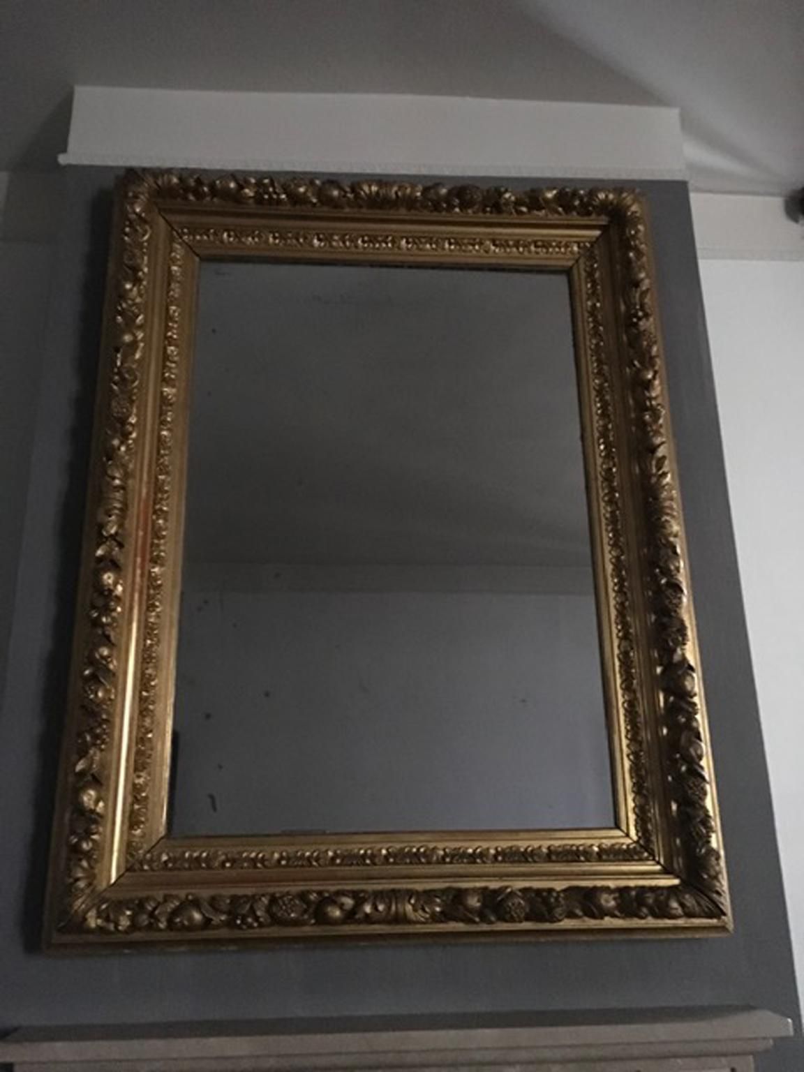 Italy Mid 18th Century Baroque Mirror With Carved Giltwood Frame photo furniture