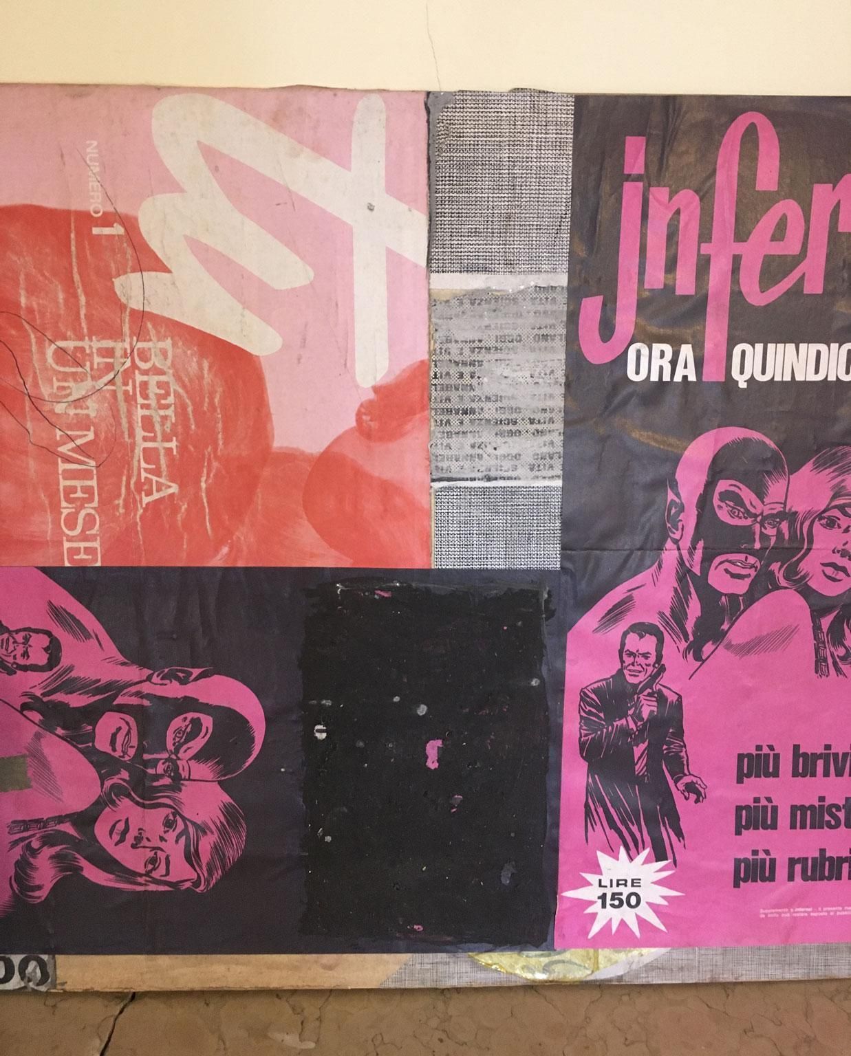 1955.0 1960 Italy Abstract Painting And Paper Collage By Ermete Lancini photo