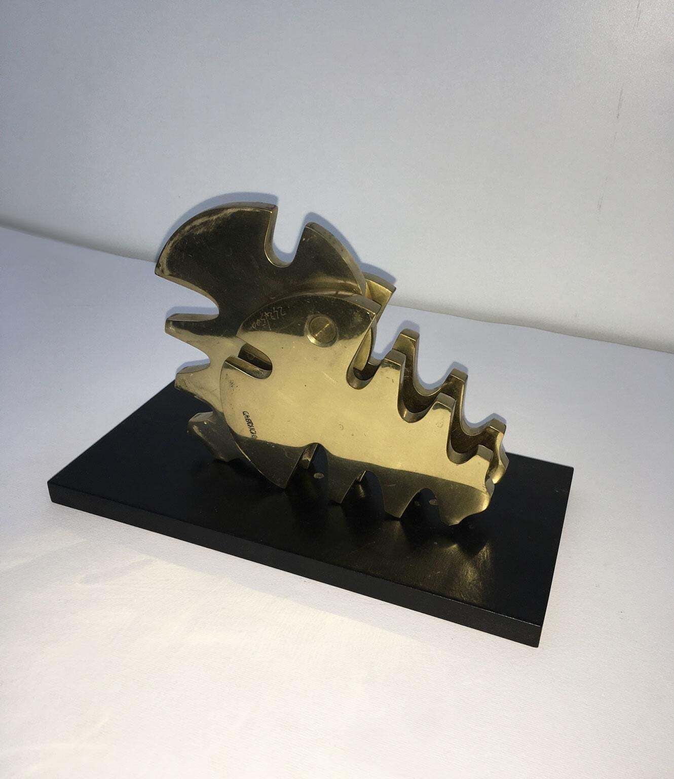 1980 Italy Bruno Chersicla Abstract Bronze Sculpture Vite photo vintage