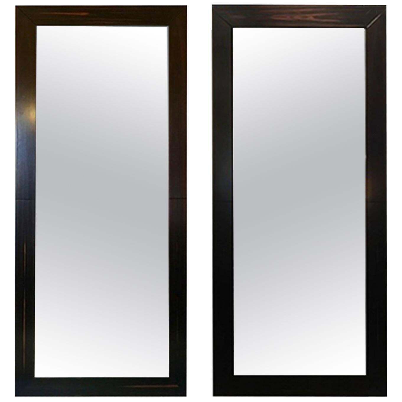 Italy Minimalist Design  Pair Of  Wooden Floor Wall Mirrors