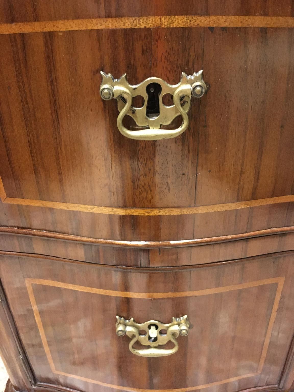 1750 Venezia Italy Pair Of Baroque Carved And Inlaid Walnut Bedside Tables photo buy