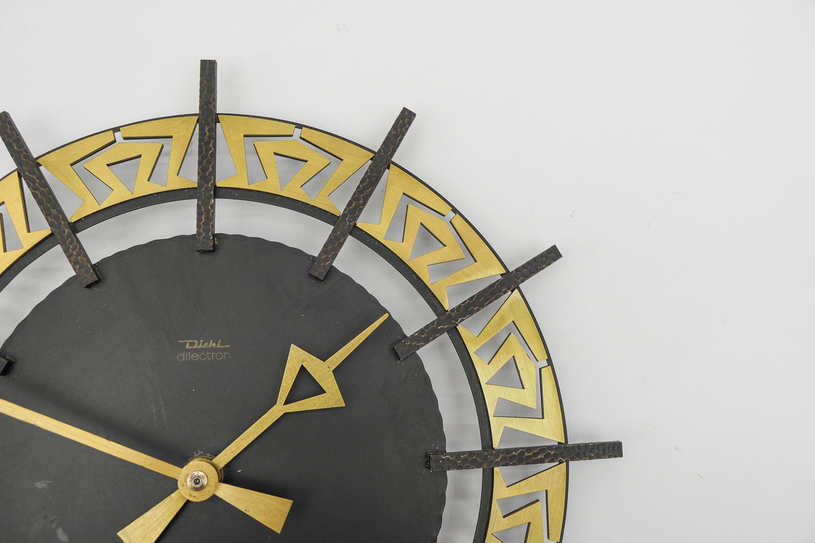 Mid Century Modern Iron And Brass Wall Clock By Diehl Dilectron, 1960s photo Home Decor