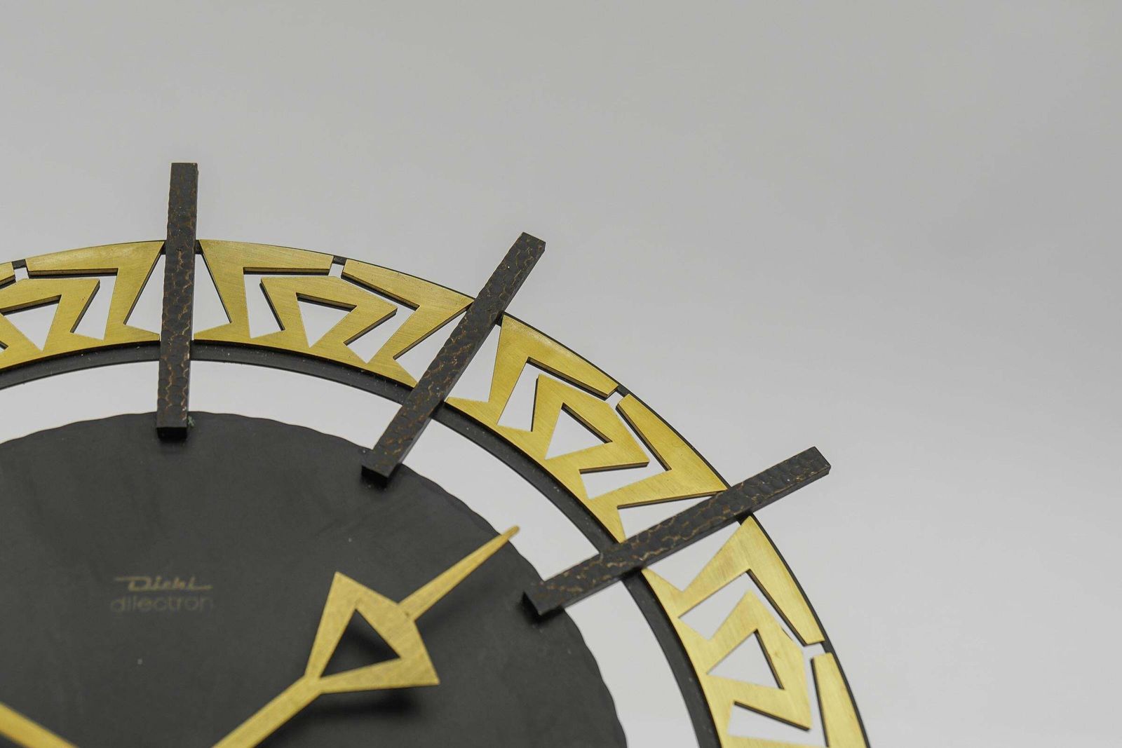 photo furniture Mid Century Modern Iron And Brass Wall Clock By Diehl Dilectron, 1960s