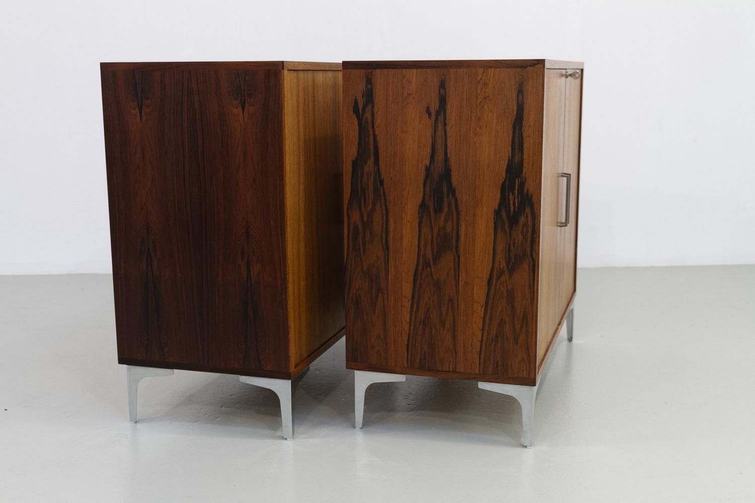 photo buy Danish Modern Rosewood Cabinets By Bjerringbro Savværk, 1960s. Set Of 2.
