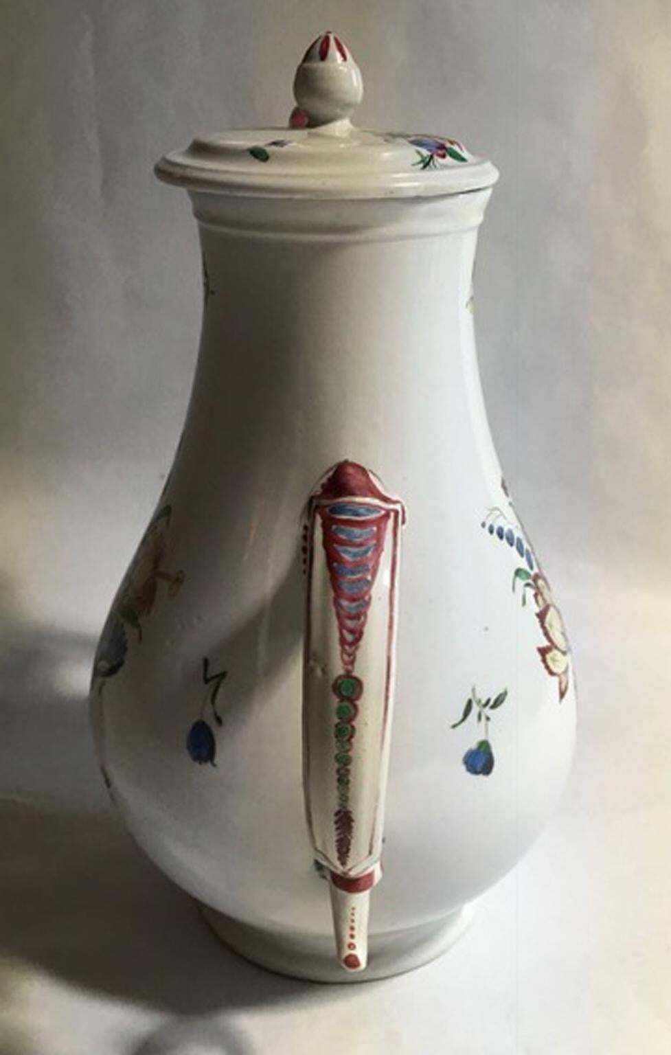 Italy 19th Century Richard Ginori Porcelain Coffee Pot With Flowers Decor photo Home Decor