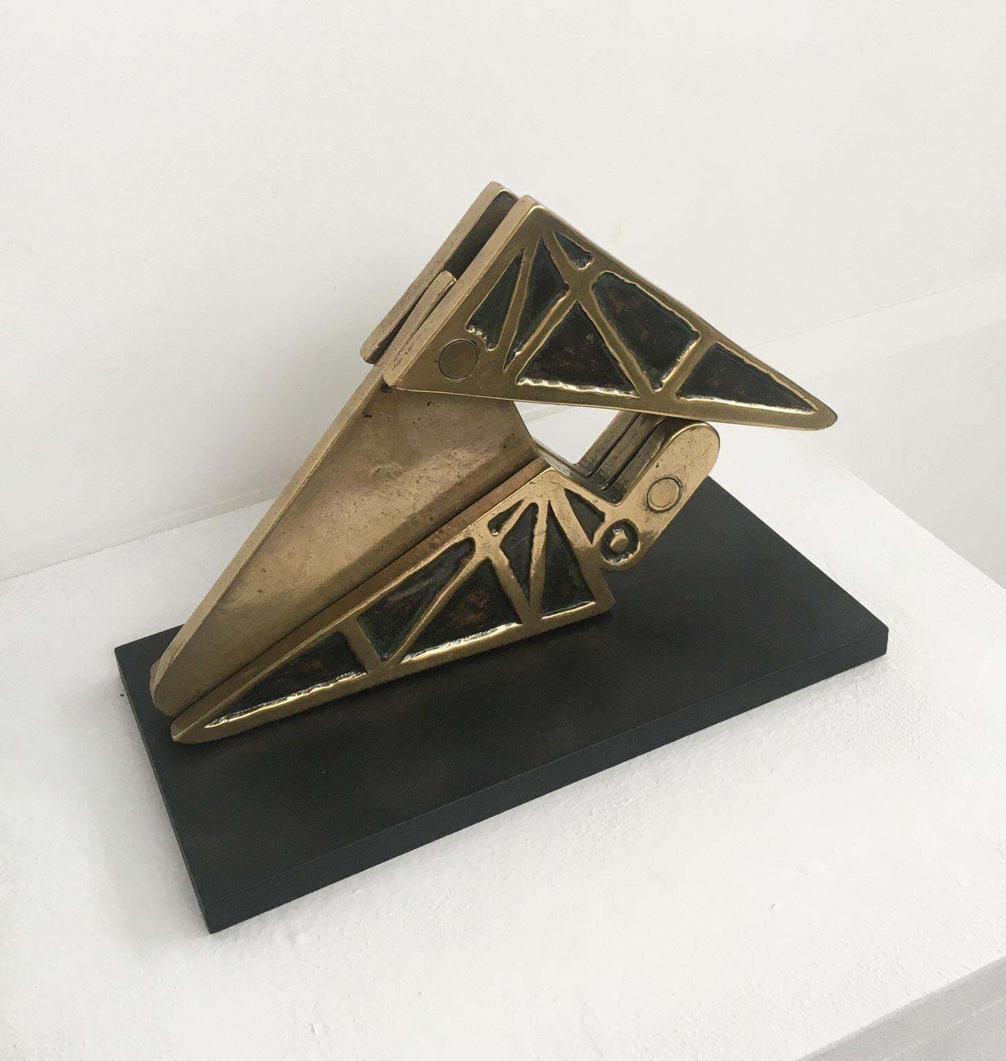 Art 1980 Italy Bronze Abstract Kinetic Sculpture Bruno Chersicla Playwork photo