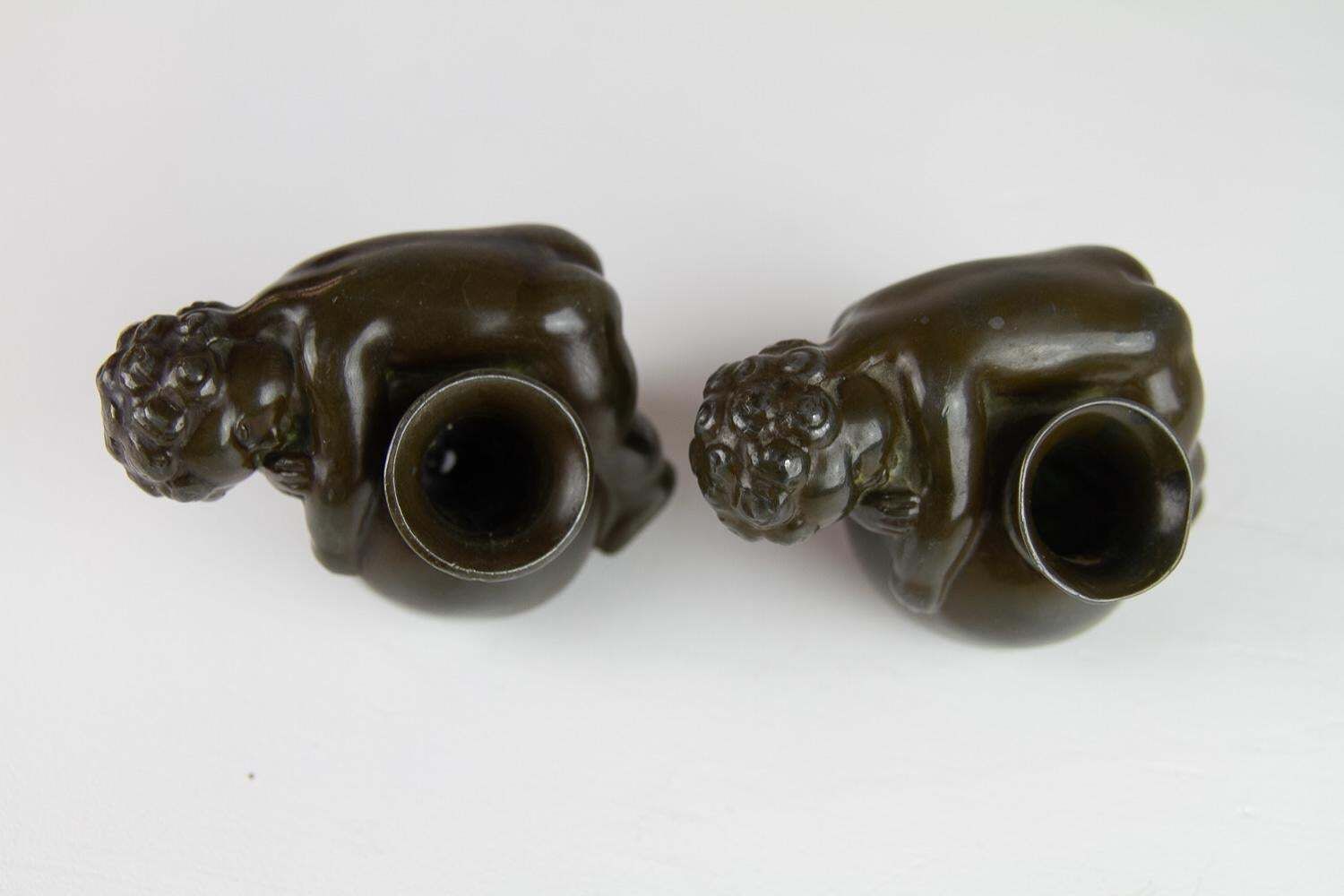 Art Deco Pen Holders In Disko Metal By Just Andersen, 1930s. Set Of 2. photo for sale
