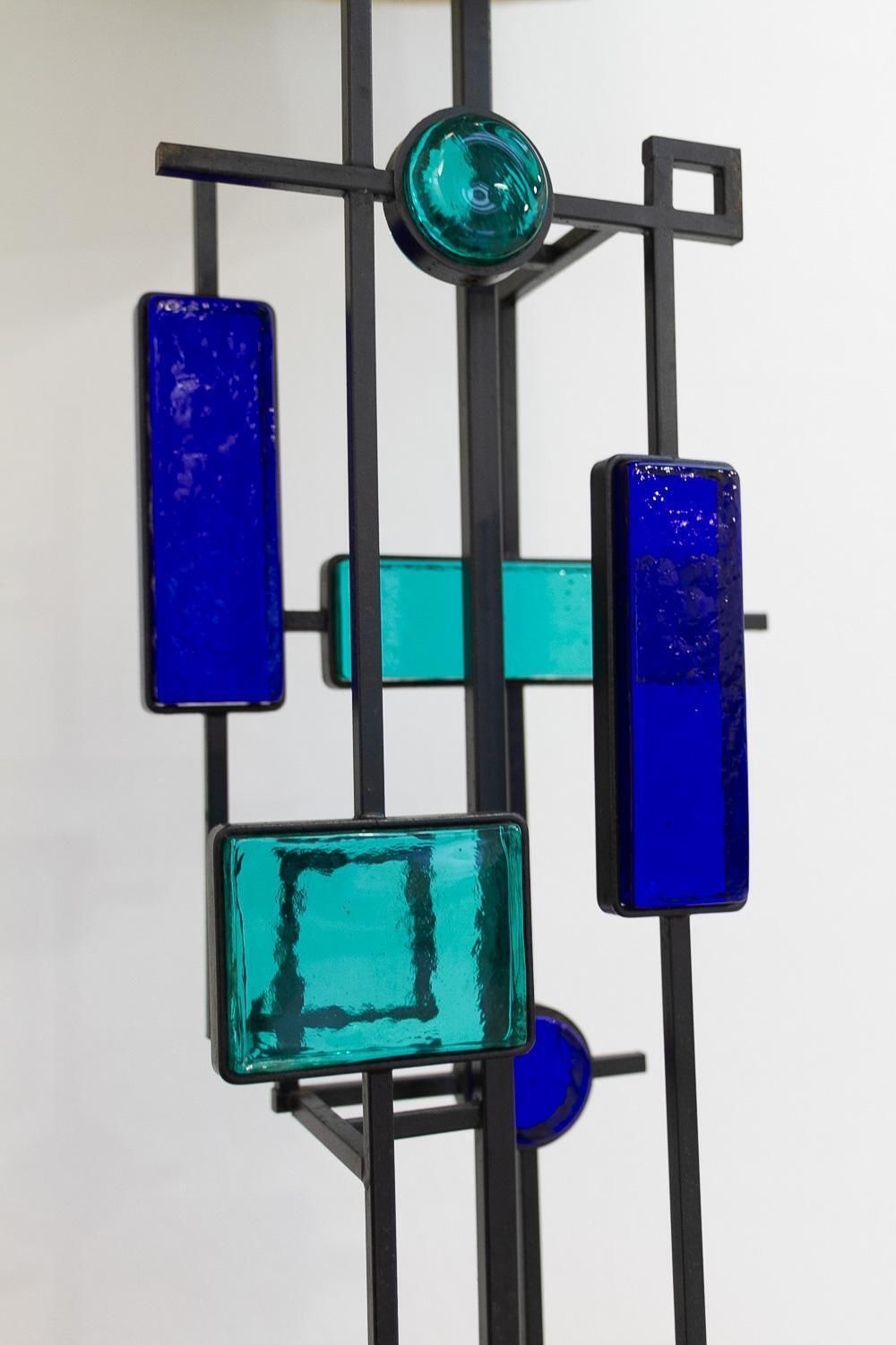 photo furniture Danish Modern Tall Table Lamp Iron And Glass By Svend Aage Holm Sørensen, 1970s.