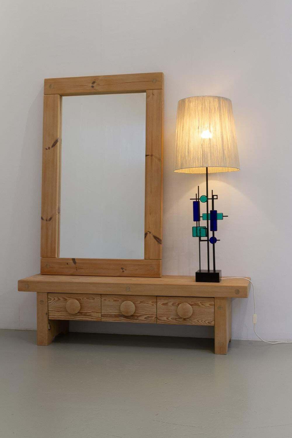 Lighting Danish Modern Tall Table Lamp Iron And Glass By Svend Aage Holm Sørensen, 1970s. photo