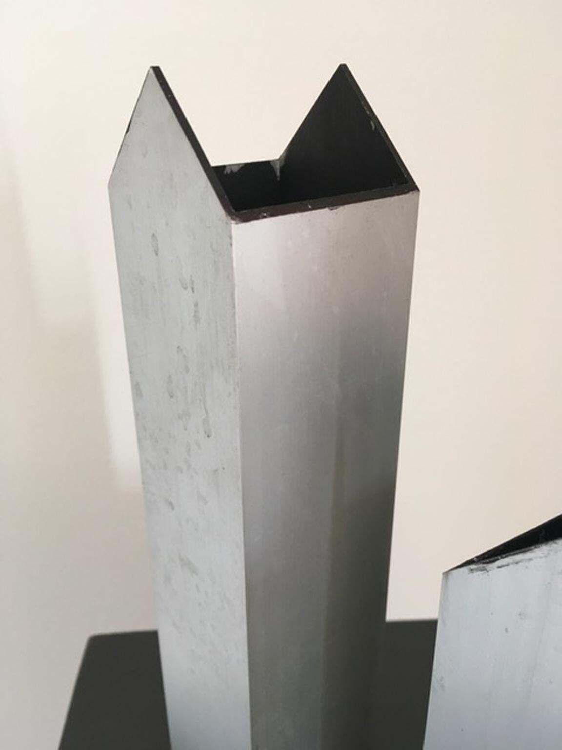 Italy 1970 Post Modern Aluminium Abstract Sculptures The Twins And Moon photo Art