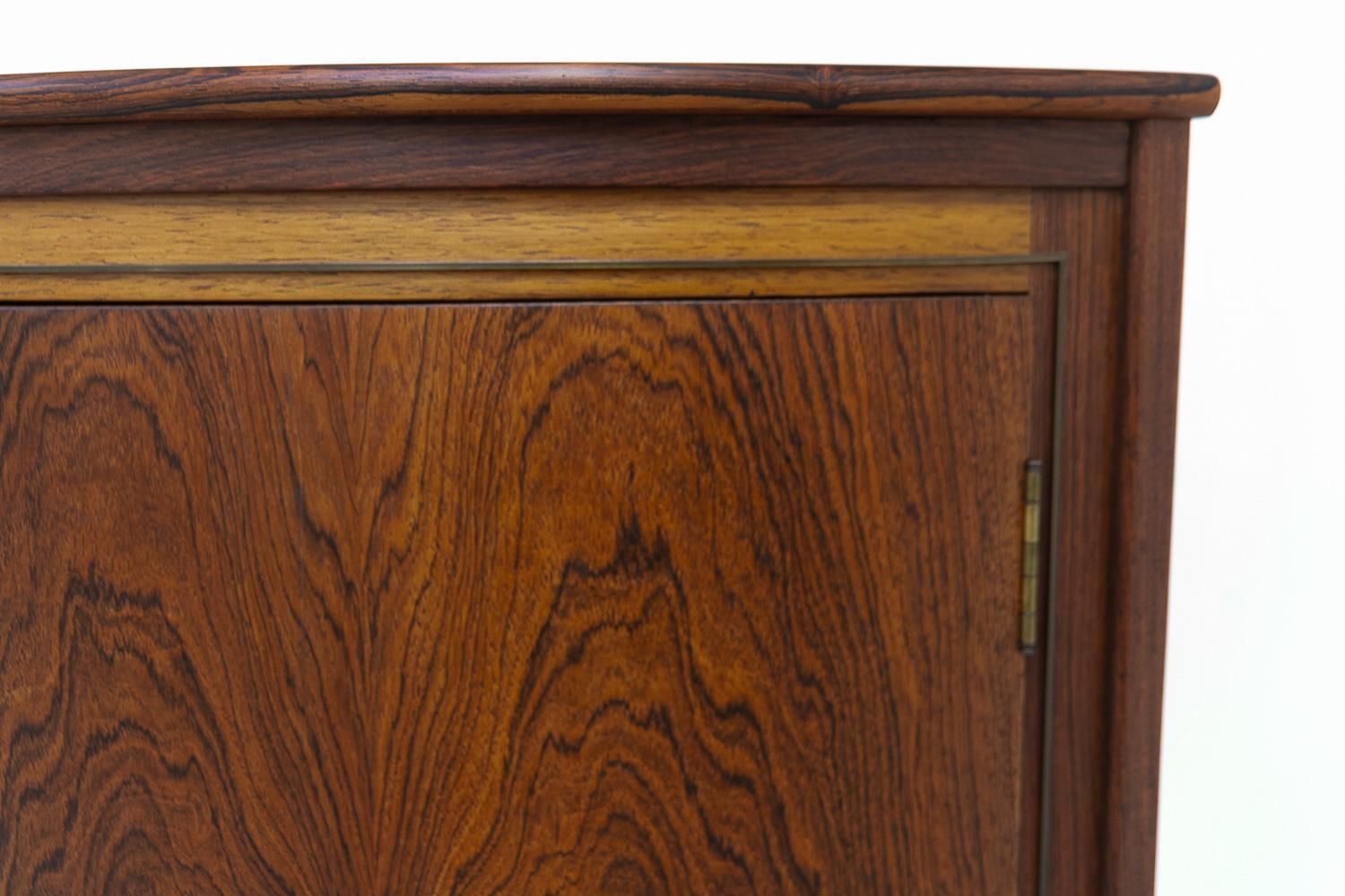 Danish Mid Century Modern Rosewood Bow Front Corner Cabinet, 1950s. photo 2040.0