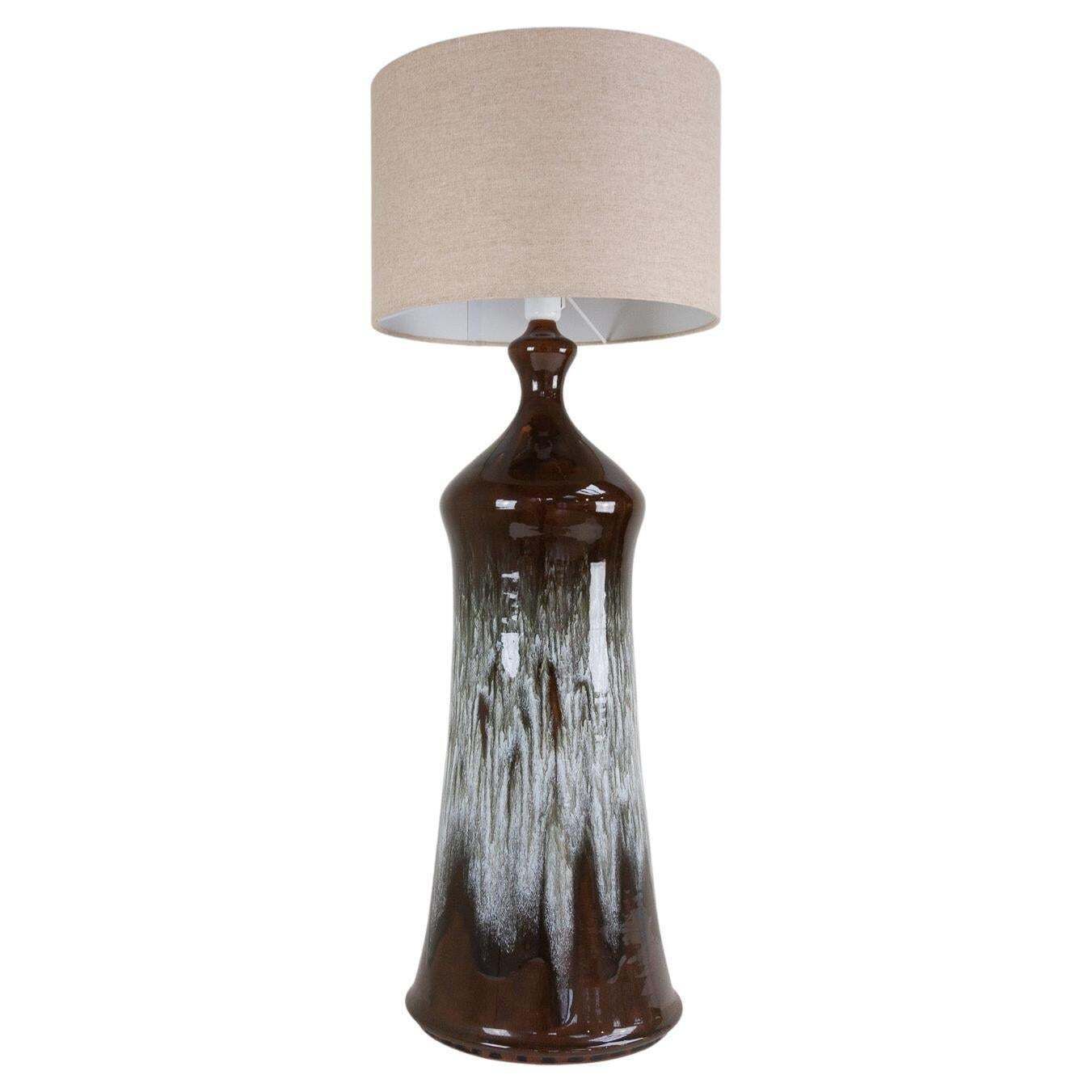 Vintage Danish Ceramic Floor Lamp By Tjelberg, 1970s