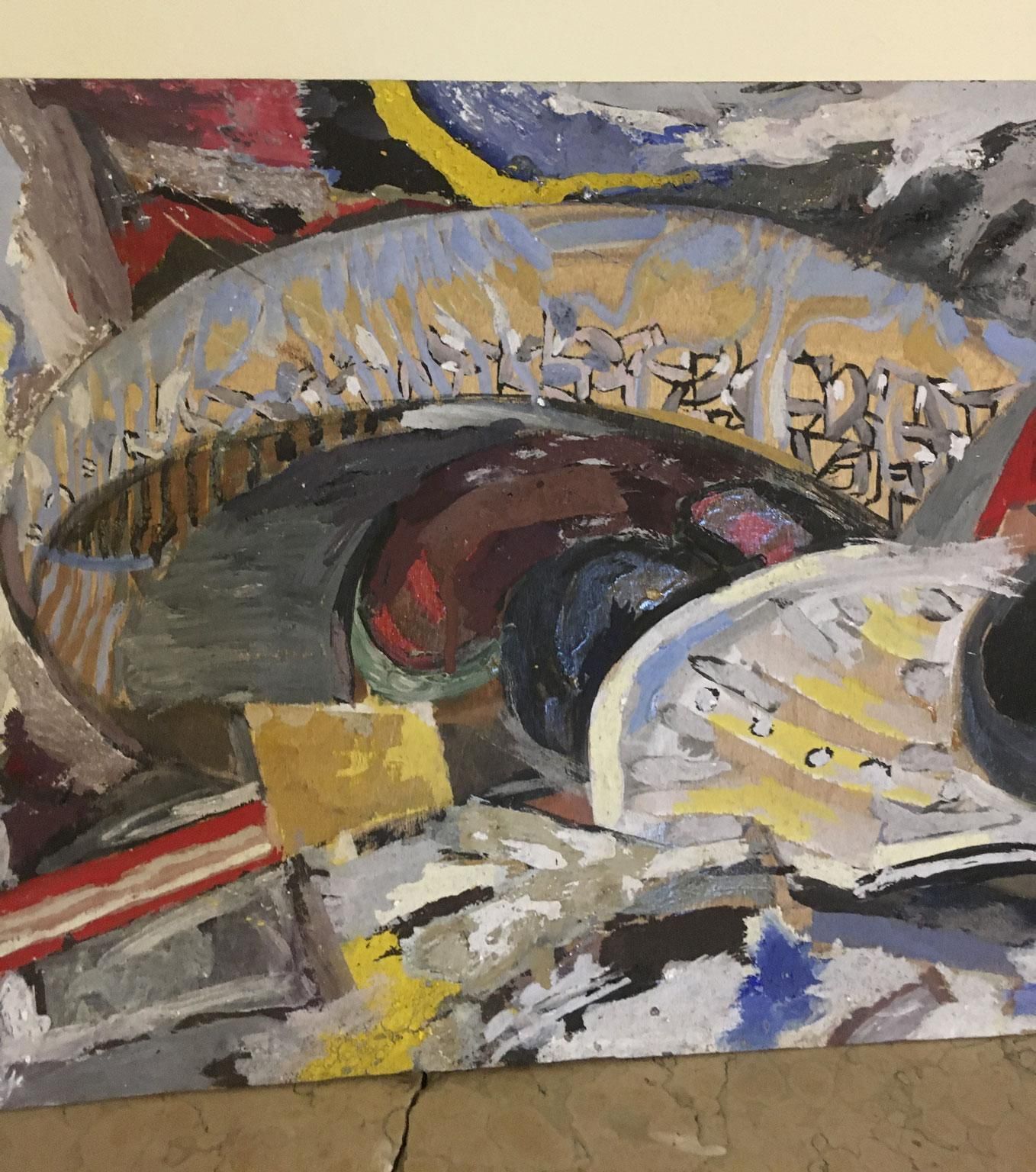 1954 Italy Abstract Painting Venice Biennial Special Artwork By Ermete Lancini photo vinterior