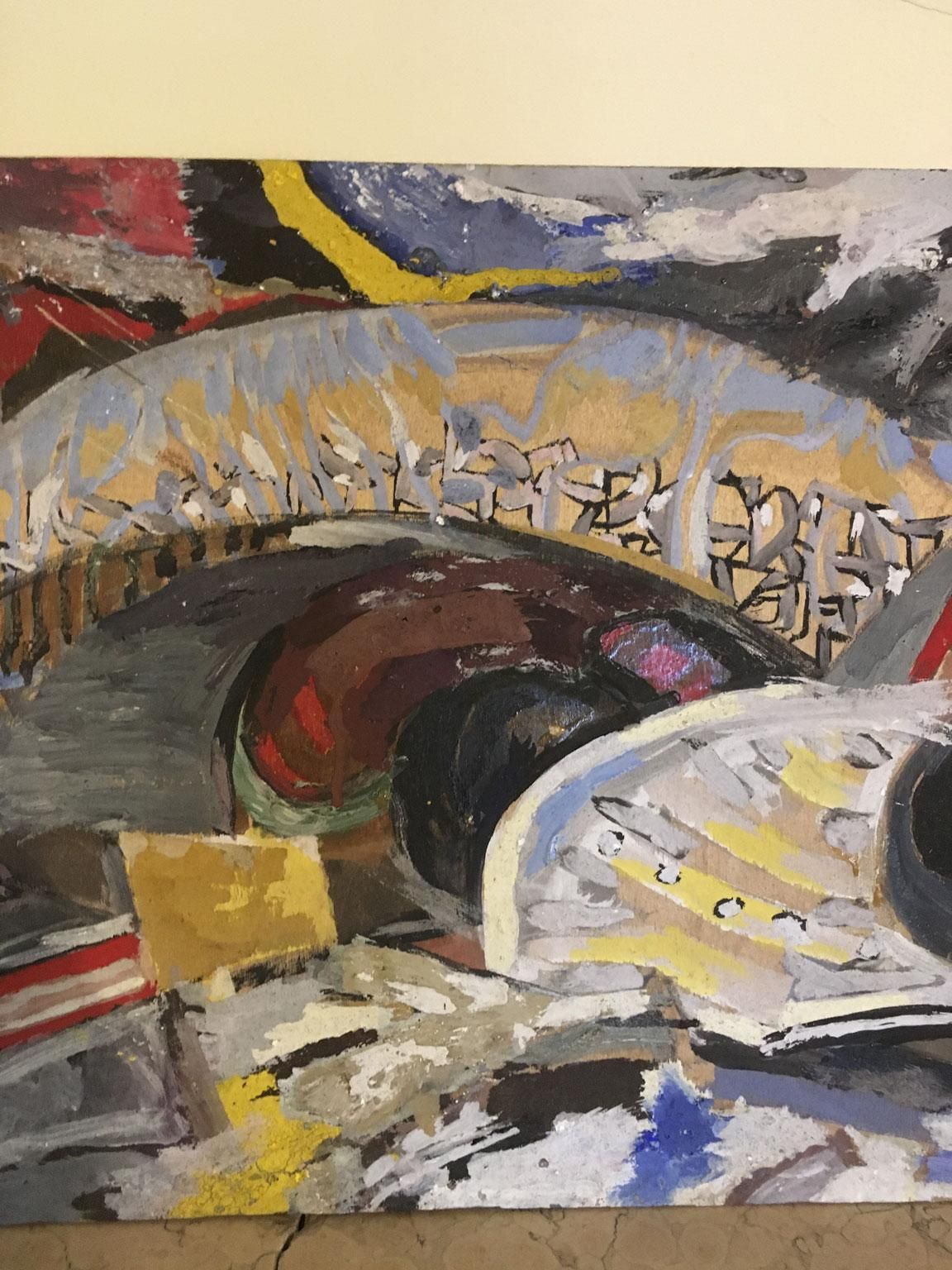 photo for sale 1954 Italy Abstract Painting Venice Biennial Special Artwork By Ermete Lancini