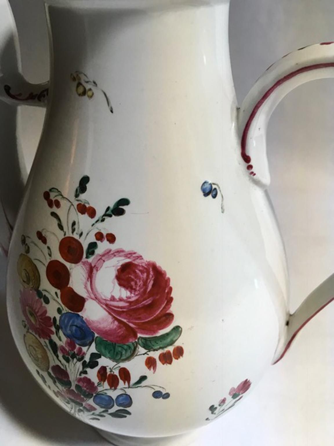 Home Decor Italy Richard Ginori Mid 18th Century Porcelain Coffee Pot With Flowers Decor photo