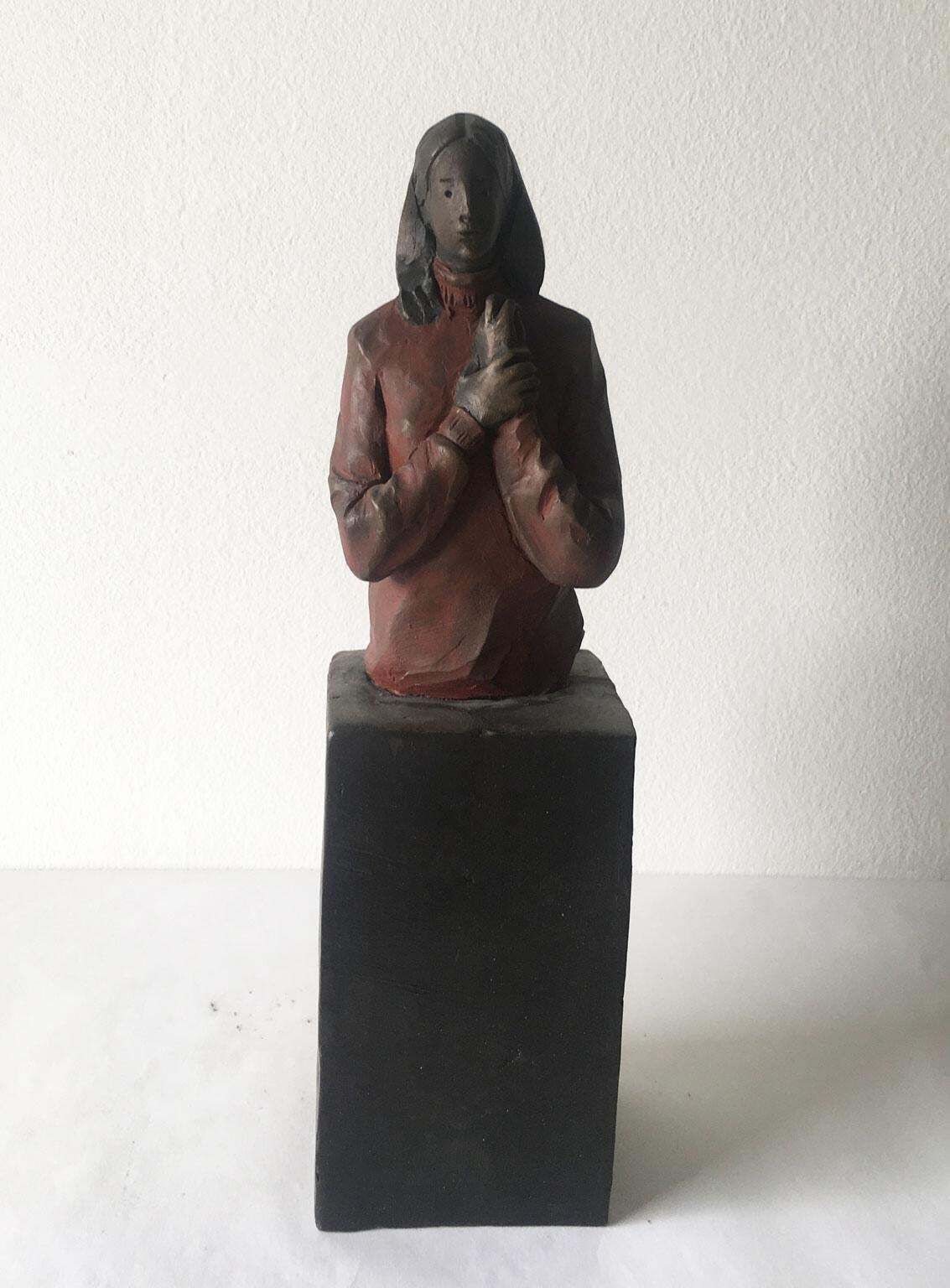 Italy Bronze Cast Figurine Sculpture By Aron Demetz Verso Te photo for sale