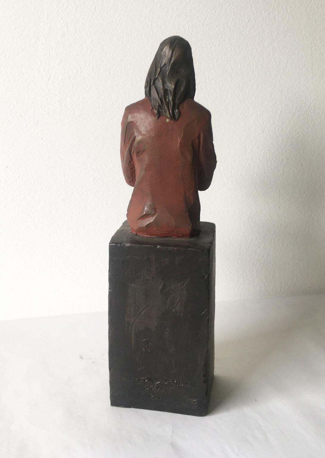 Art Italy Bronze Cast Figurine Sculpture By Aron Demetz Verso Te photo