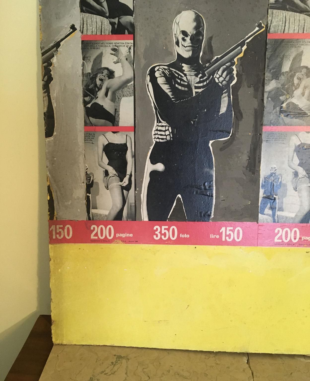 1966 Italy Abstract Painting And Paper Collage By Ermete Lancini photo vinterior
