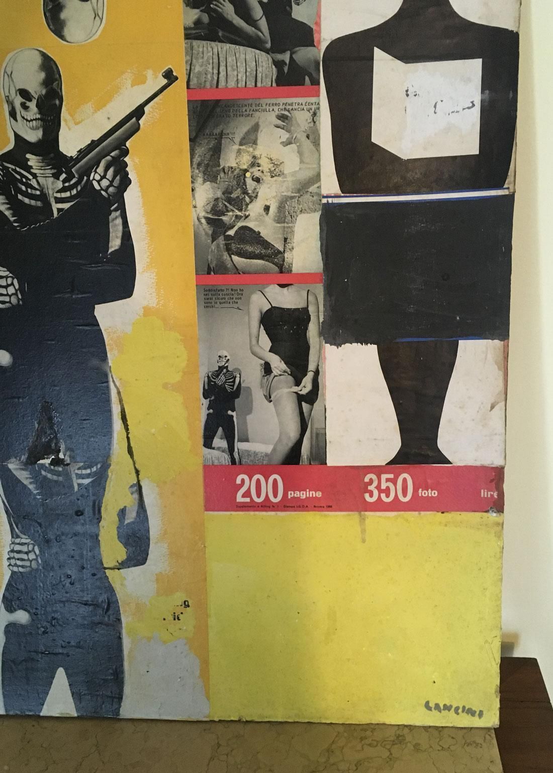 photo for sale 1966 Italy Abstract Painting And Paper Collage By Ermete Lancini