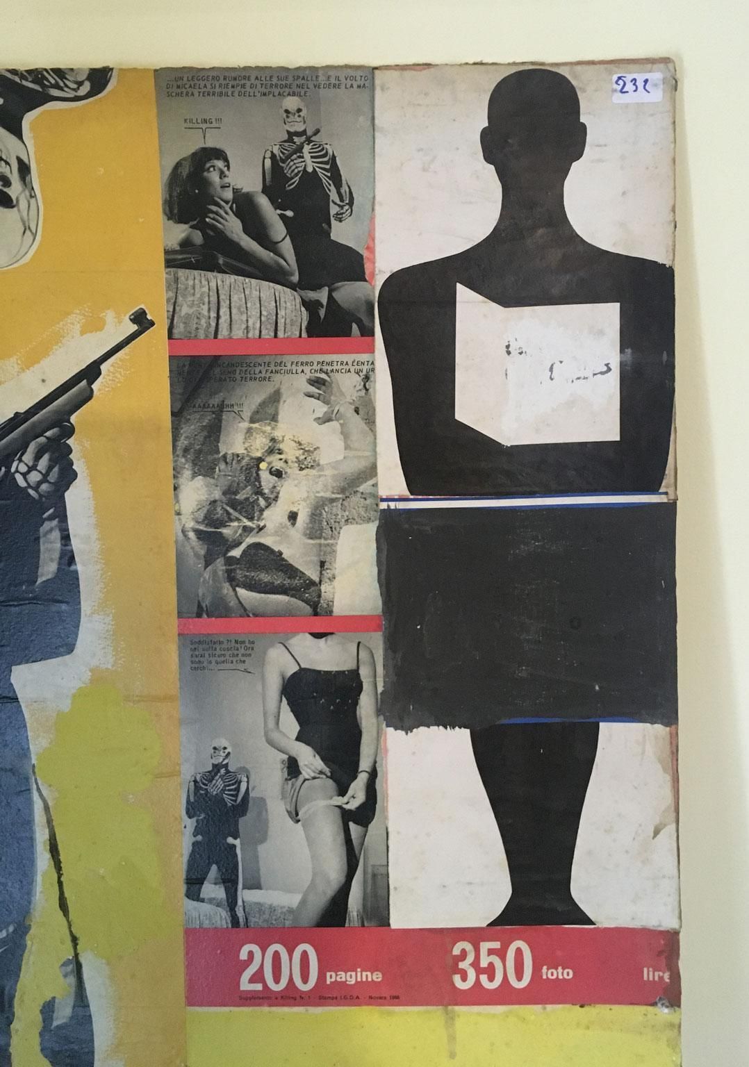 2201.0 1966 Italy Abstract Painting And Paper Collage By Ermete Lancini photo