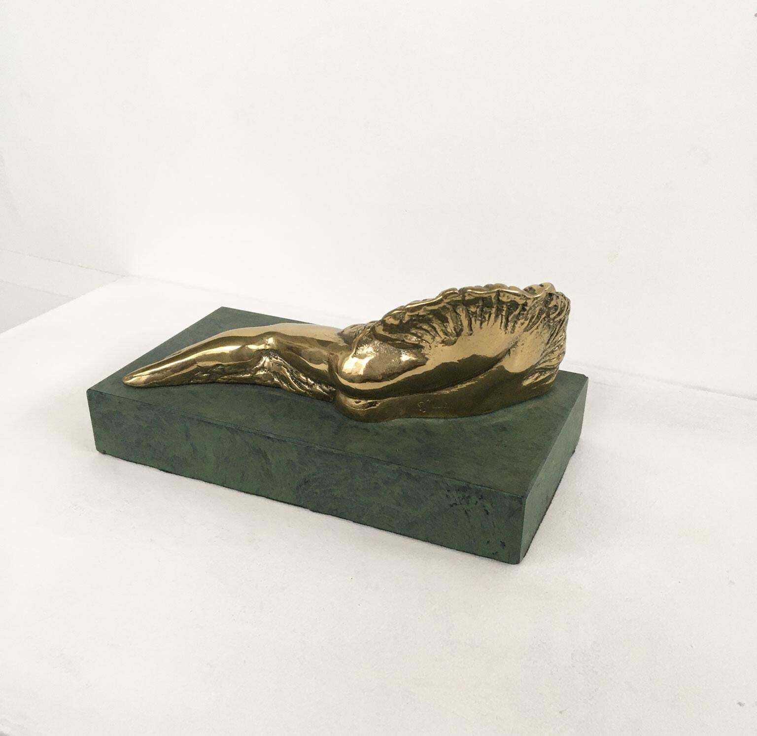 1986 Italy Bronze Abstract Sculpture Patrizia Guerresi Donnasole Sun Woman photo vintage
