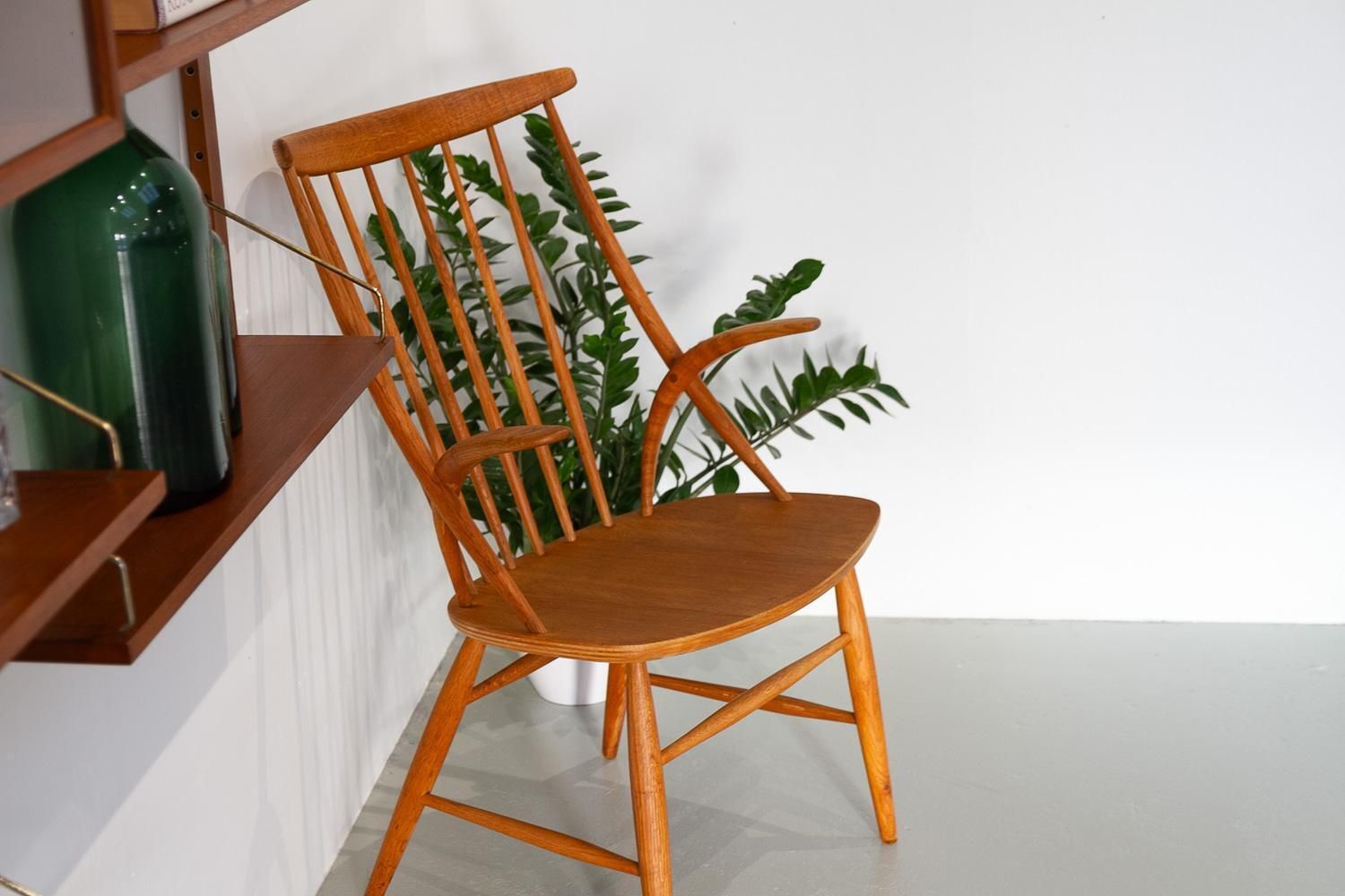 Danish Modern Armchair Iw2 In Oak By Illum Wikkelsø, 1960s. photo Furniture