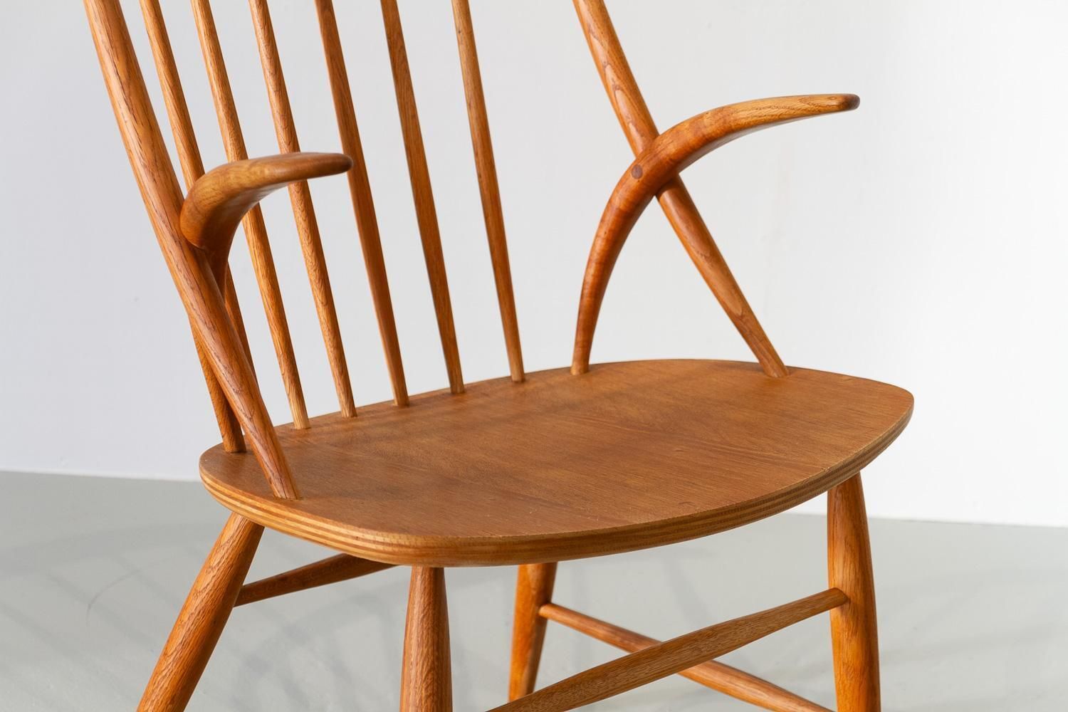 Danish Modern Armchair Iw2 In Oak By Illum Wikkelsø, 1960s. photo vintage