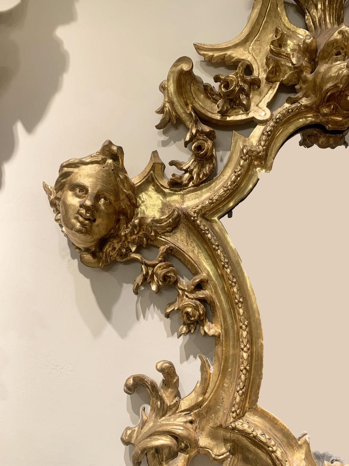 Early 18th Century Italy Pair Of Engraved Gilded Wall Mirrors 3 Candles Holder photo 50992.0