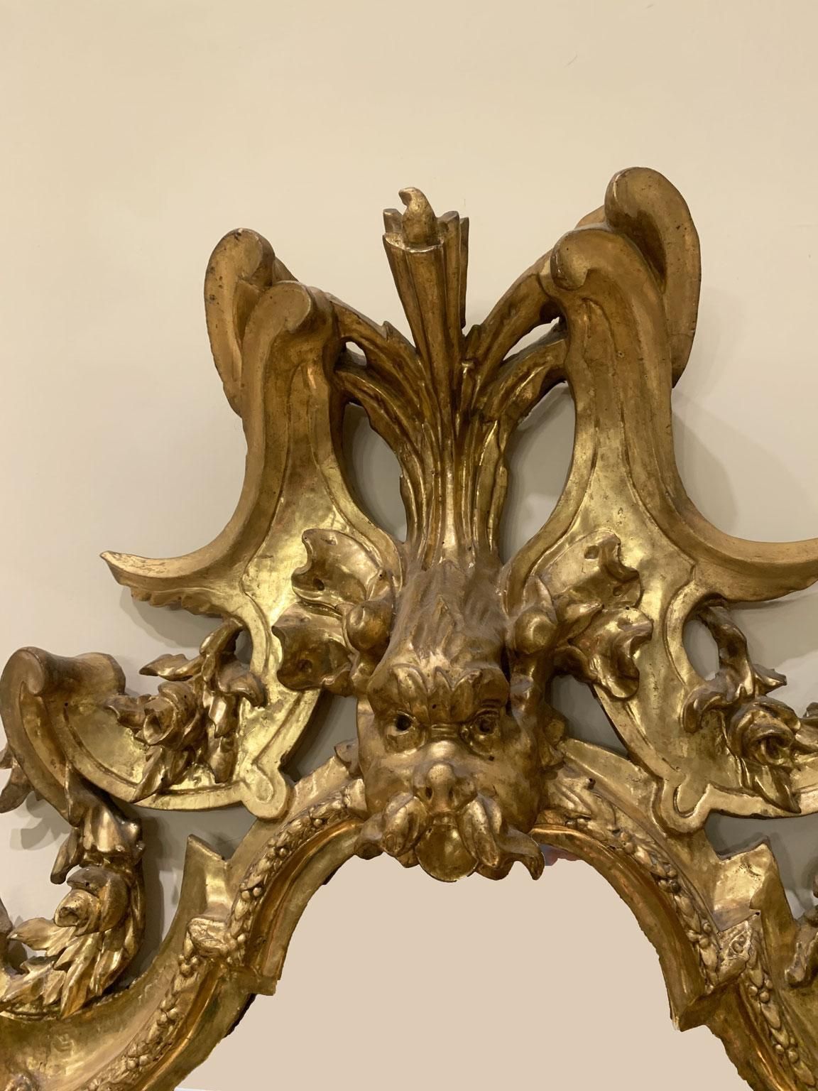 photo vinterior Early 18th Century Italy Pair Of Engraved Gilded Wall Mirrors 3 Candles Holder