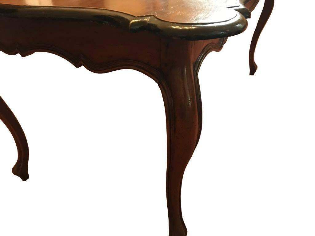 Italy 18th Century  Baroque Walnut Organic Shape Table Desk photo Furniture