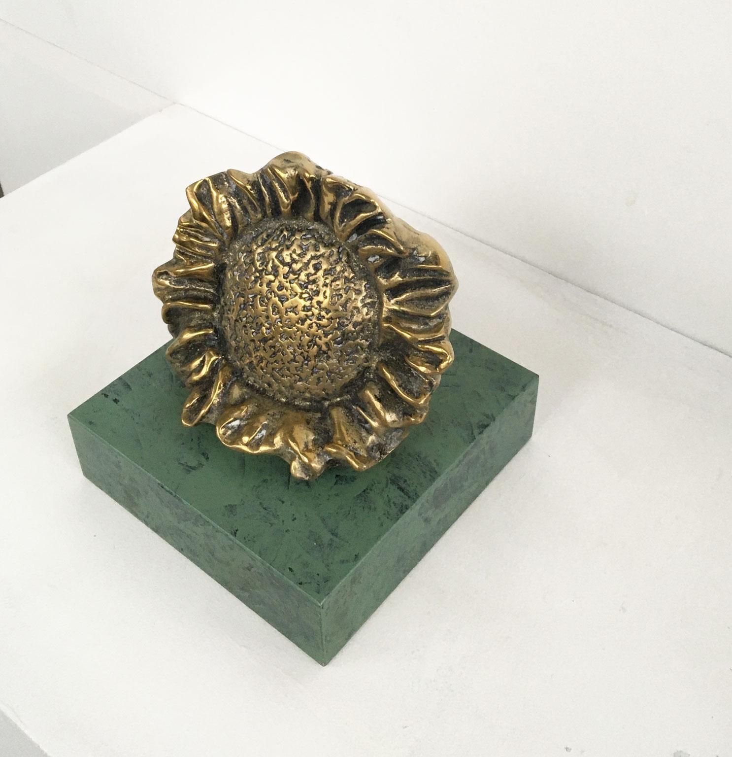 1986 Italy Bronze Abstract Sculpture Patrizia Guerresi Girasole Sunflower photo 918.0