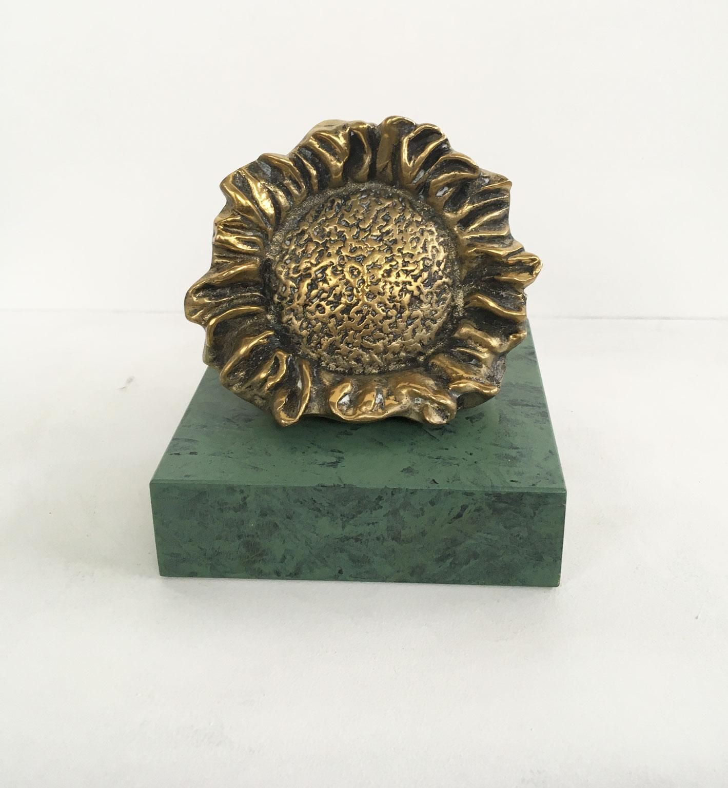 Art 1986 Italy Bronze Abstract Sculpture Patrizia Guerresi Girasole Sunflower photo