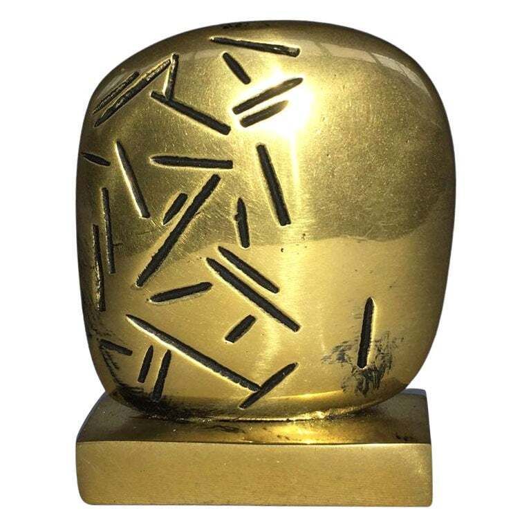 1980 Italy Post Modern Bronze Abstract Sculpture Beppe Bonetti With Base
