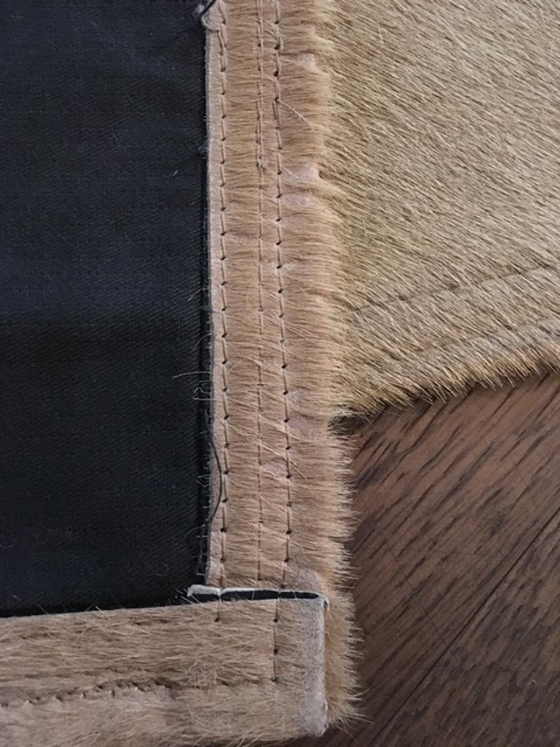 Italy  1990 Post Modern Natural Tan Blond Leather Cow Rug photo vinterior
