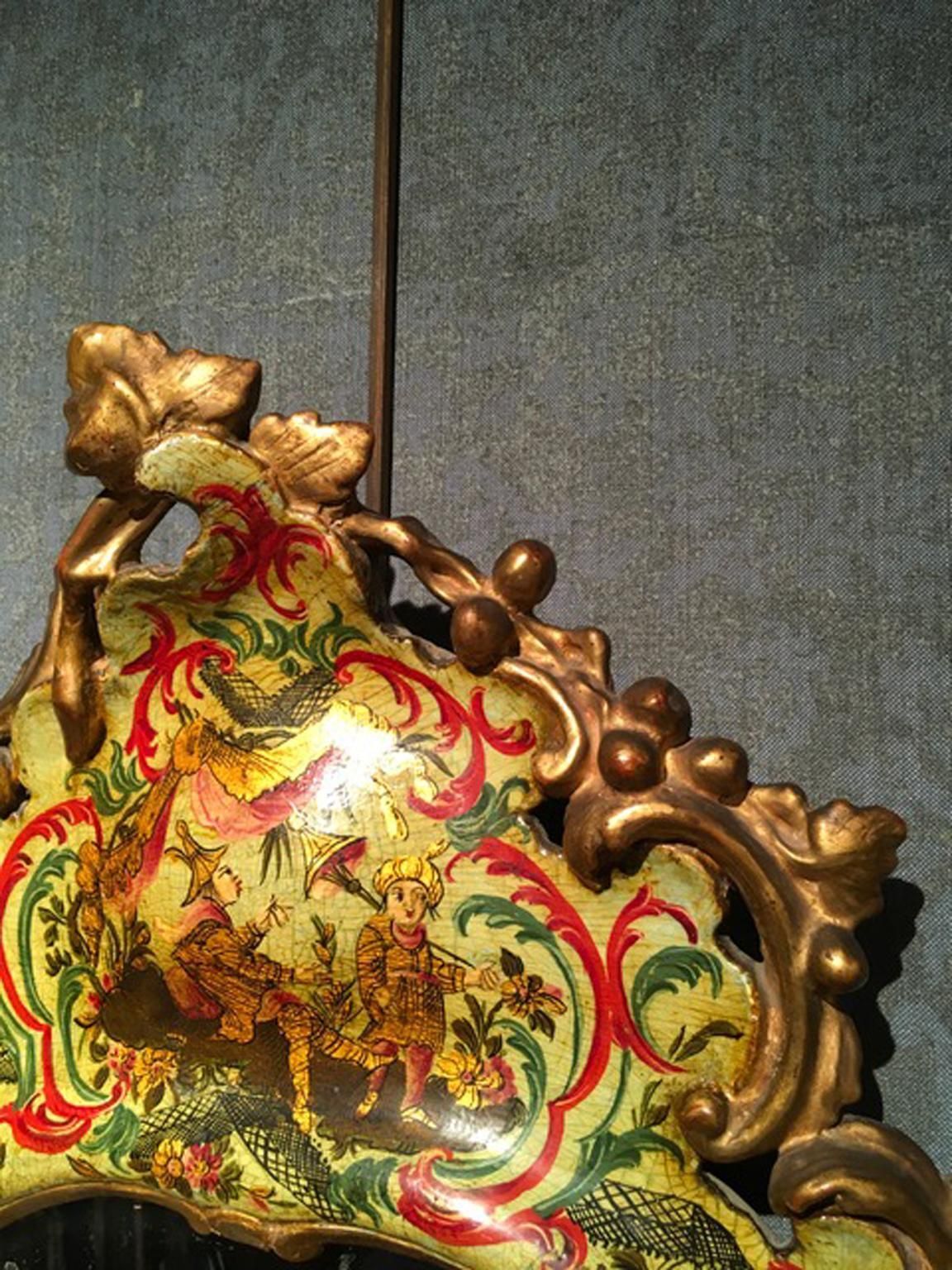 photo buy Venice Italy Mid 18th Century Light Green Baroque Lacquered Mercury Glass Mirror