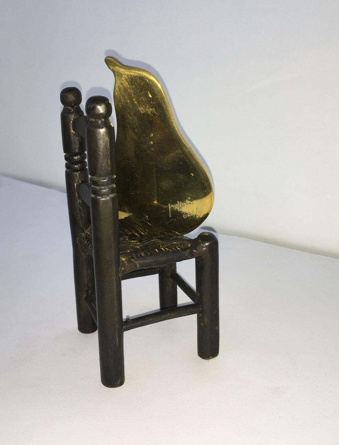 photo vinterior 1989 Italy Bronze Abstract Sculpture Concetto Pozzati In Posa