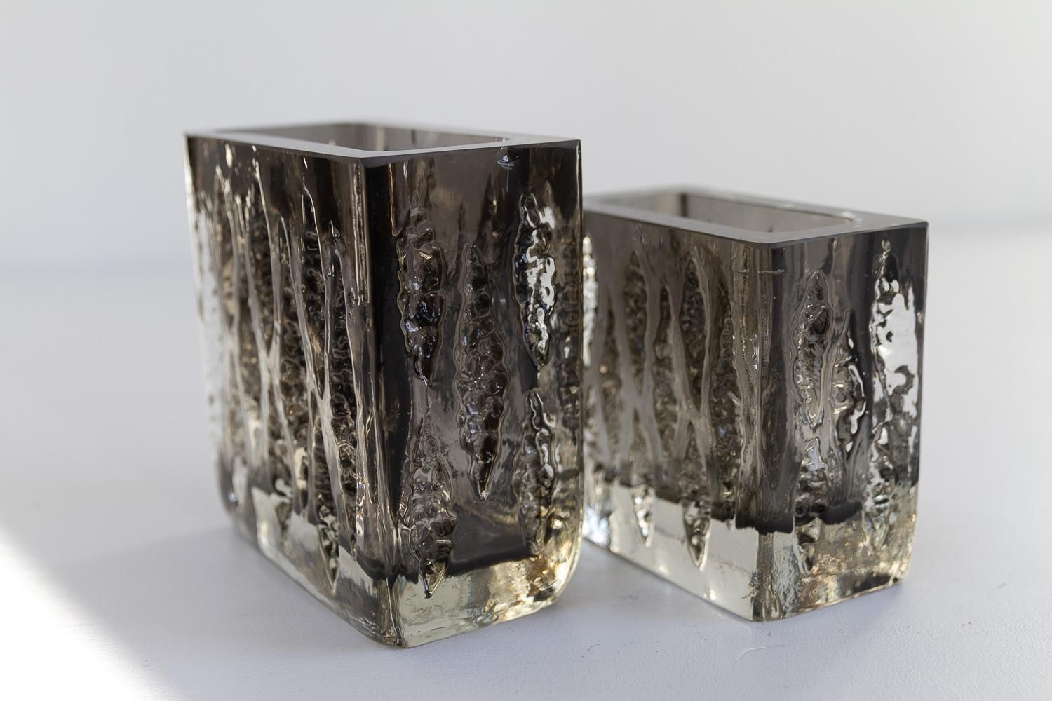Home Decor Sommerso Glass Vases By Kurt Wokan For Ingrid Glashütte, 1970s. photo