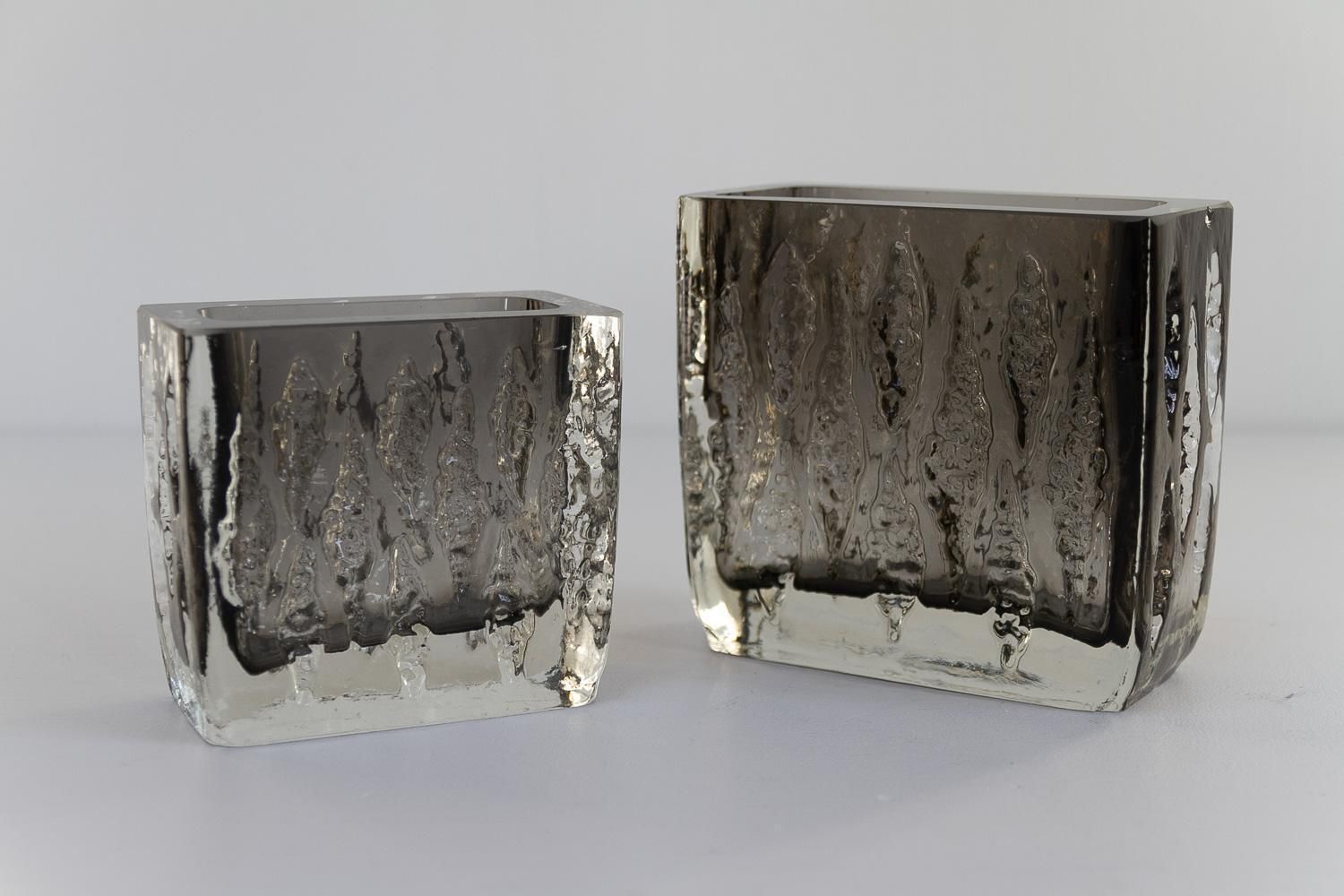 photo vinterior Sommerso Glass Vases By Kurt Wokan For Ingrid Glashütte, 1970s.
