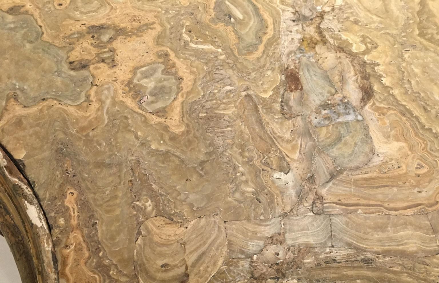 photo for sale 1725 Venezia Italy Giltwood Engraved Console With Onyx  Marble Top