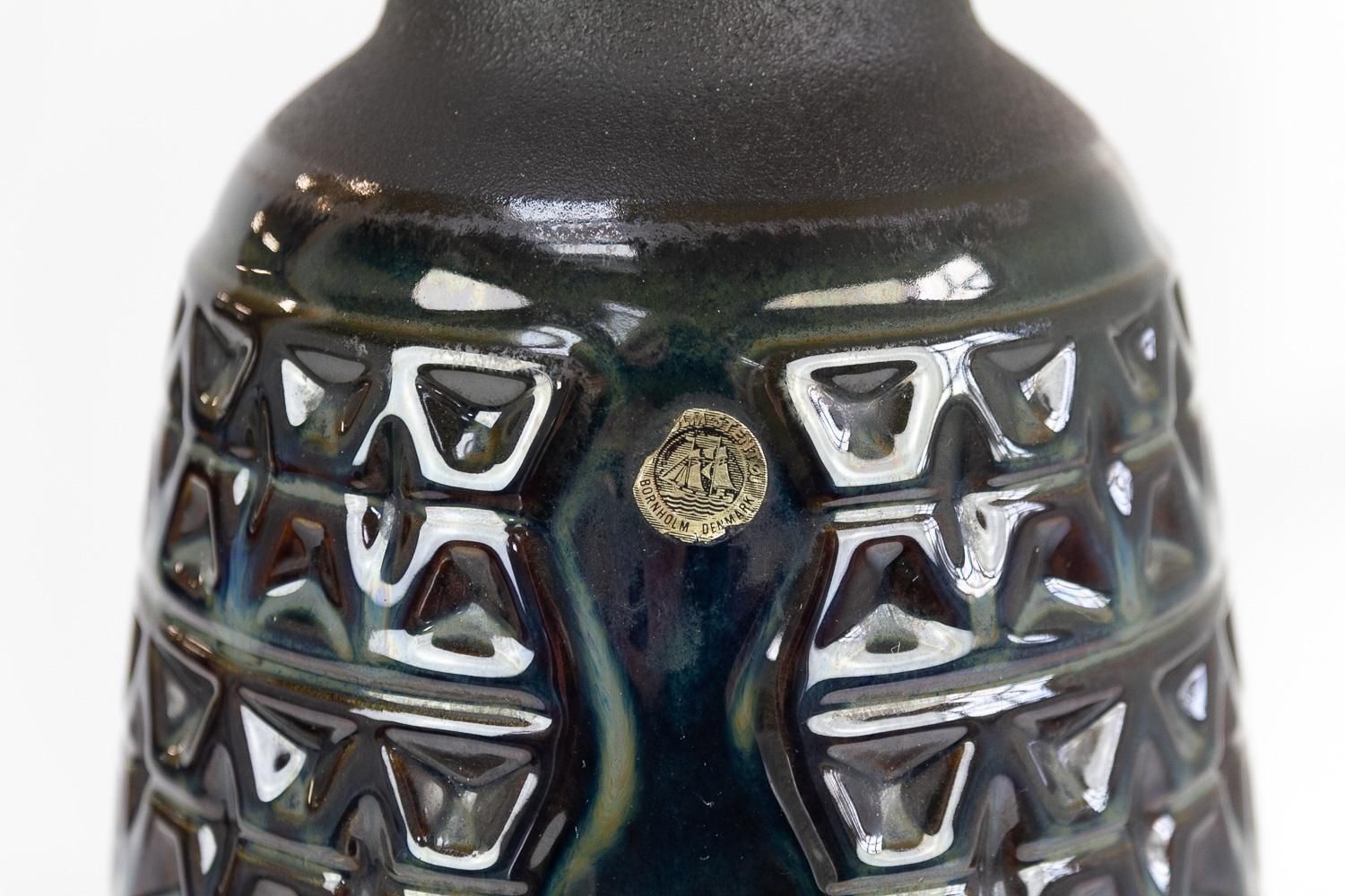 Large Danish Ceramic Vase In Blue Glaze By Einar Johansen For Søholm, 1960s. photo buy