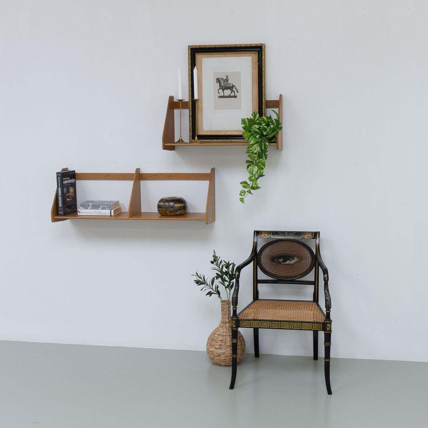 photo furniture Danish Oak Shelves By Hans J. Wegner For Ry Møbler, 1950s. Set Of 2.