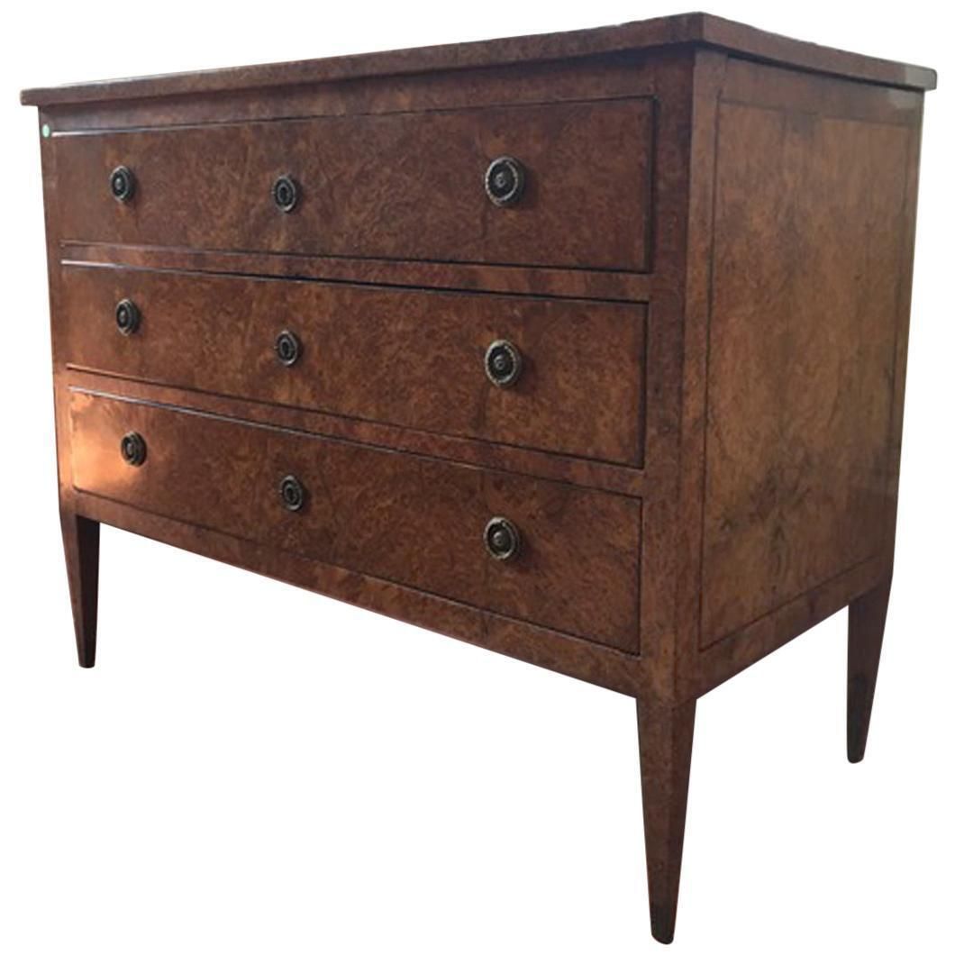 Italy Late 18th Century Regency Elmwood Root Chest Of Drawers