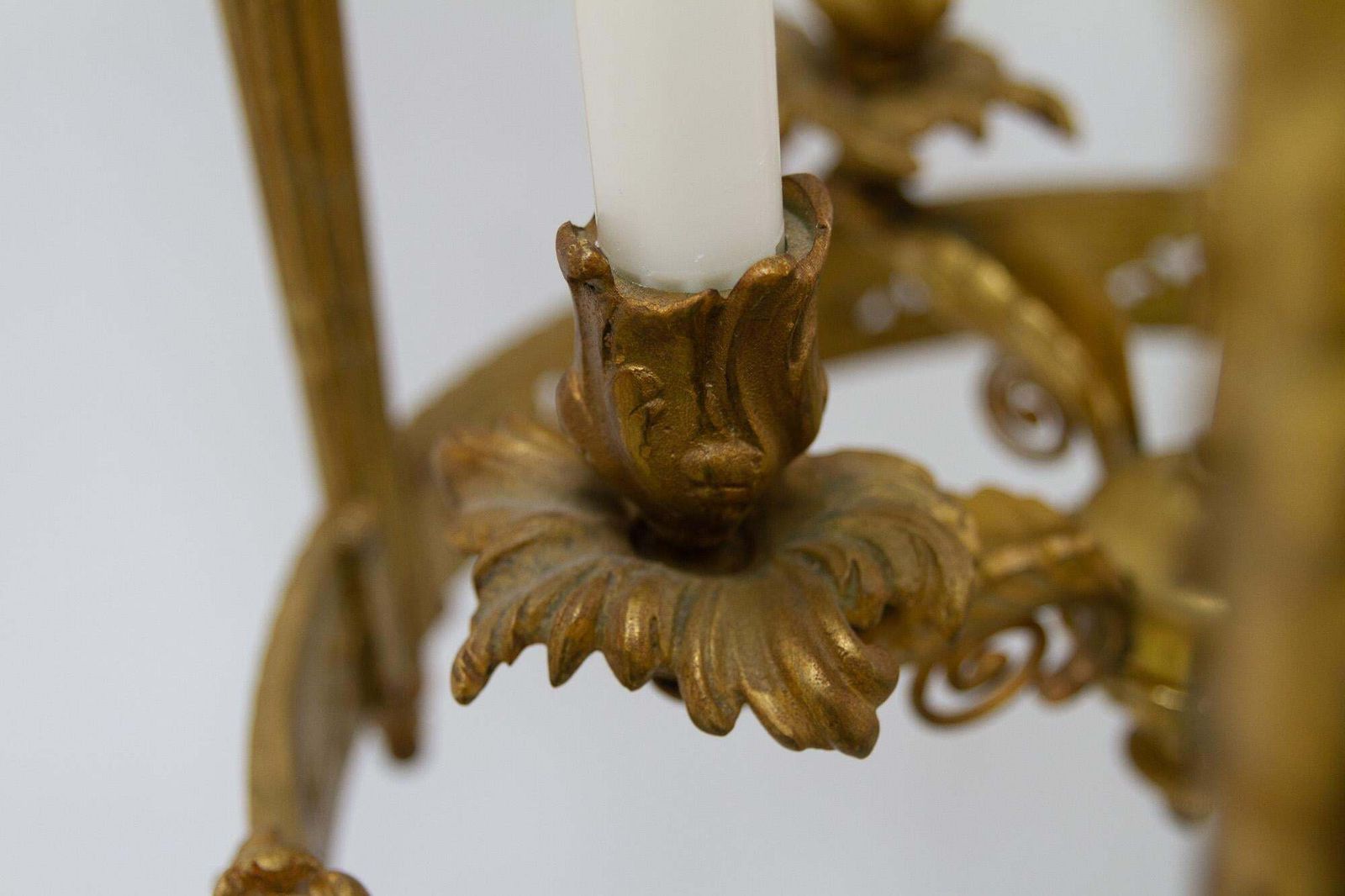Antique French Napoleon III Gilded Bronze Chandelier, 1850s photo vinterior