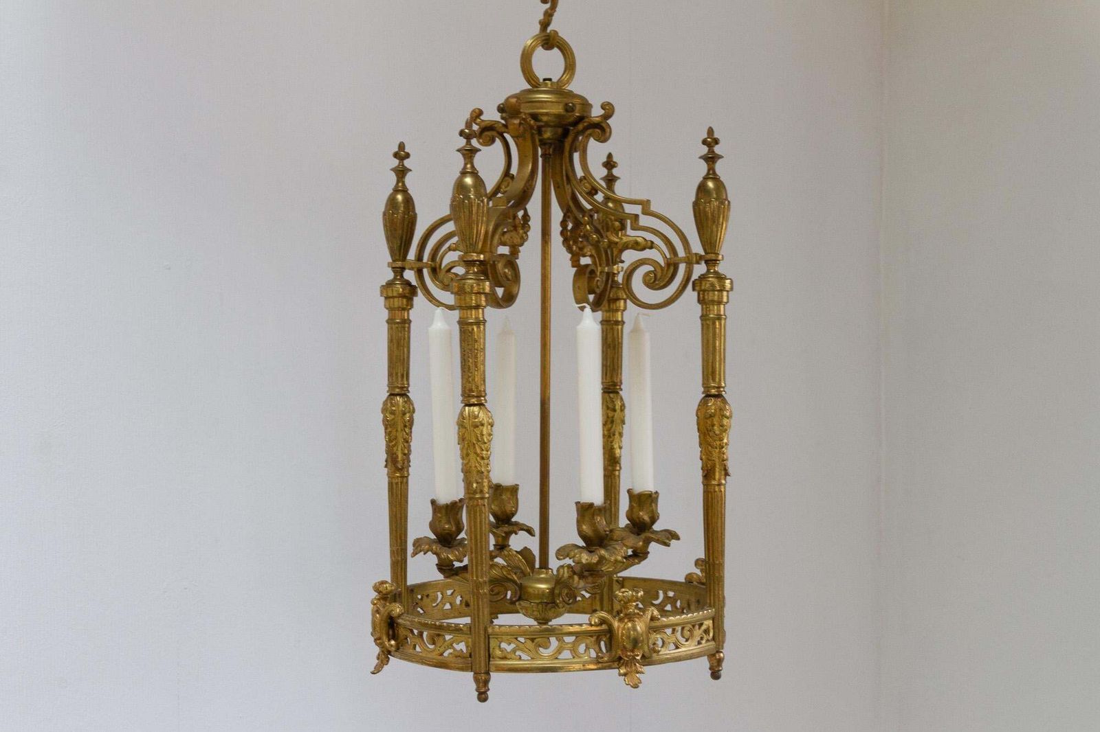 photo buy Antique French Napoleon III Gilded Bronze Chandelier, 1850s
