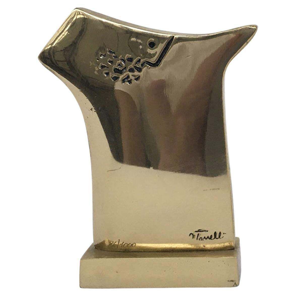 1980 Italy Post Modern Bronze Abstract Sculpture Ottorino Tonelli  Adamo