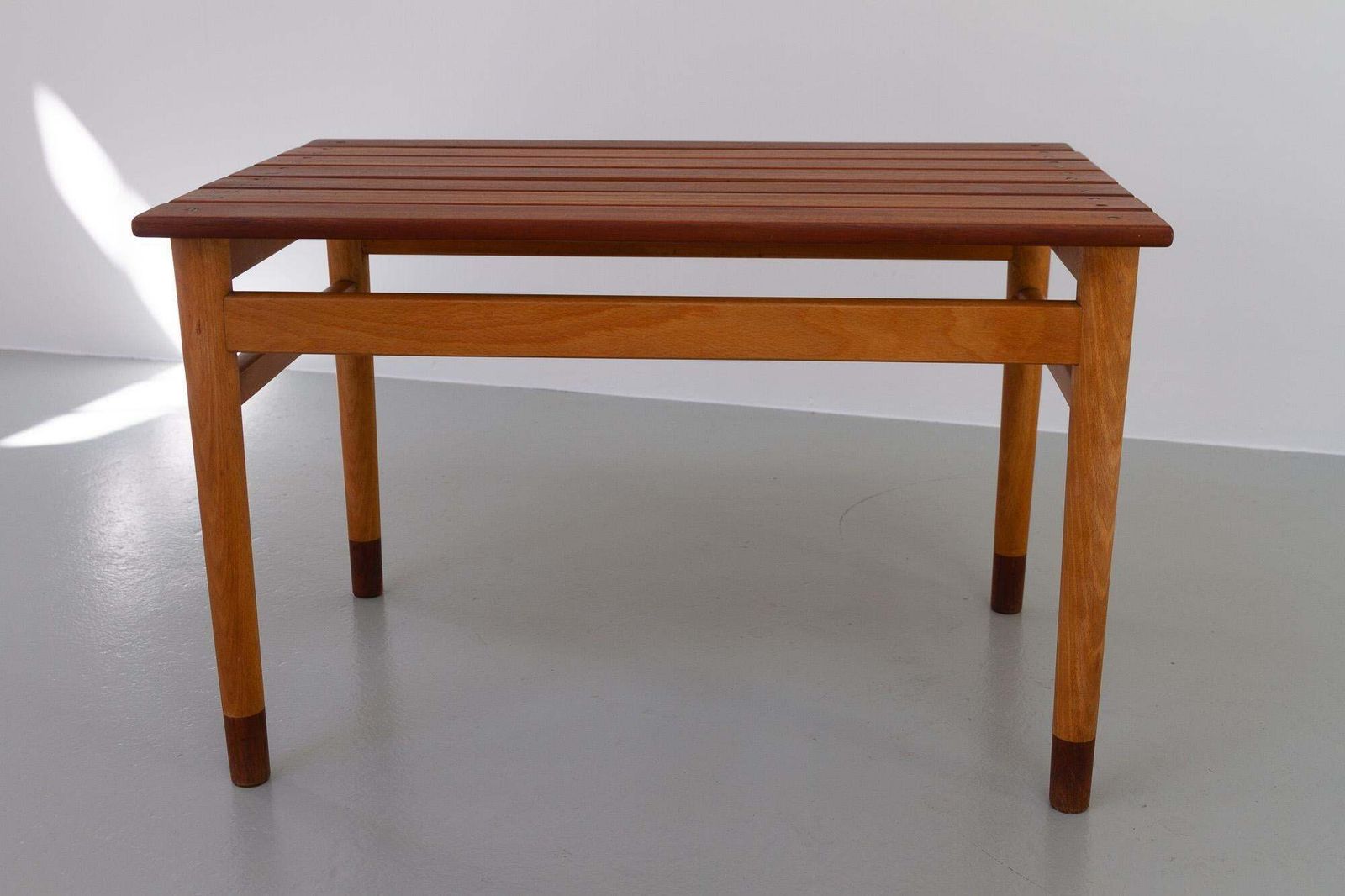 Danish Modern Teak And Beech Bench, 1950s photo Furniture
