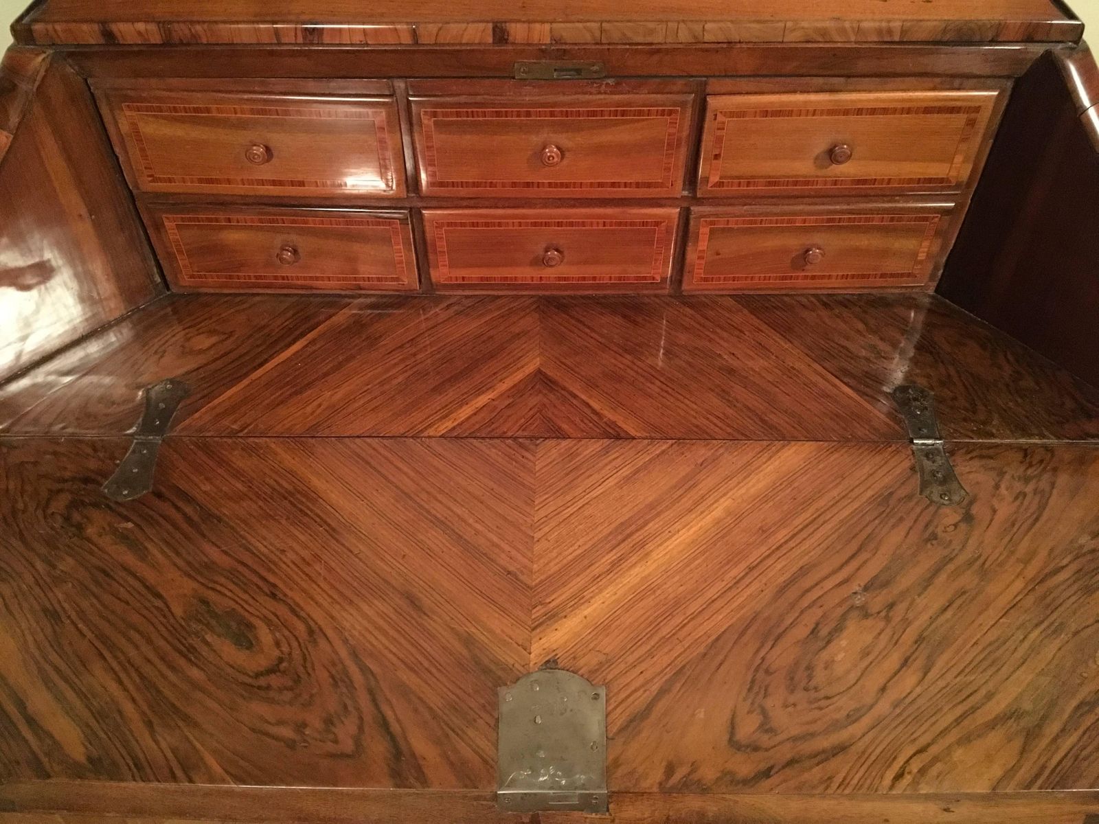 18th Century Pair Of Italian Inlaid Walnut Chests Of Drawers With Secretaire photo vinterior