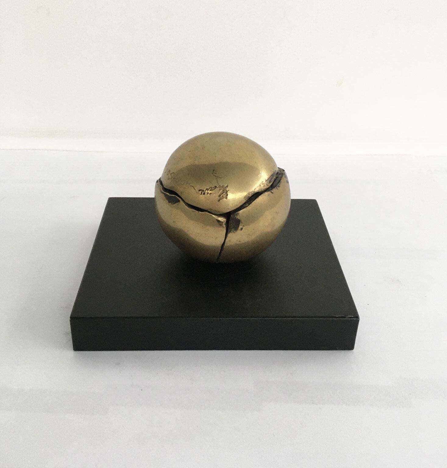 1980 Italy Bronze Abstract Kinetic Sculpture Franco Zazzeri Sfera Stratificata photo 688.0