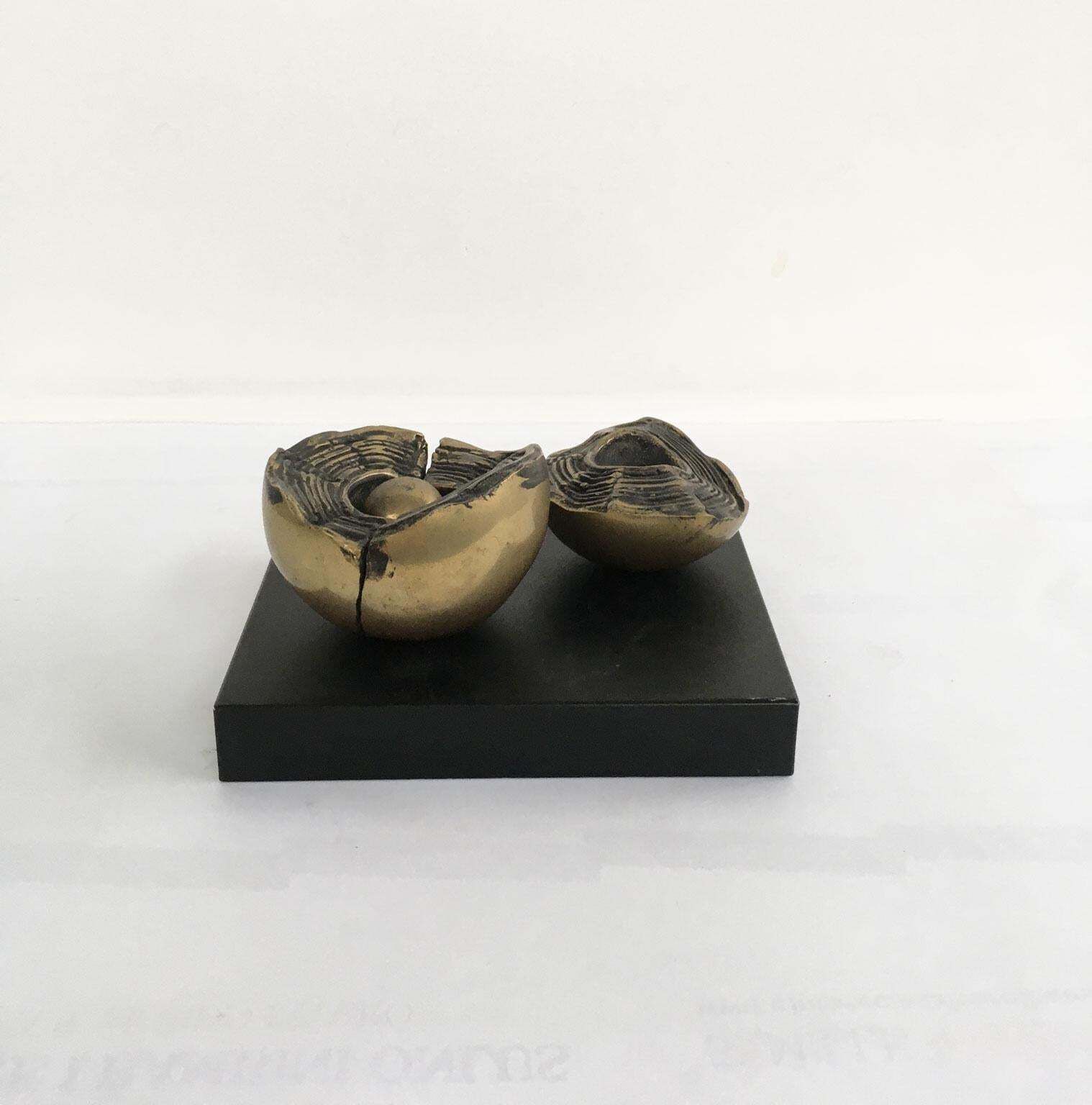 photo furniture 1980 Italy Bronze Abstract Kinetic Sculpture Franco Zazzeri Sfera Stratificata